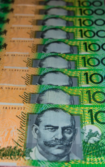 A close up of Australian currency